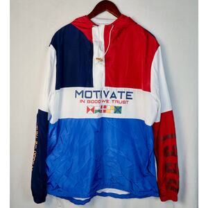 The Good Life Windbreaker Jacket with Hip drawstring & Hood by camp original 2XL